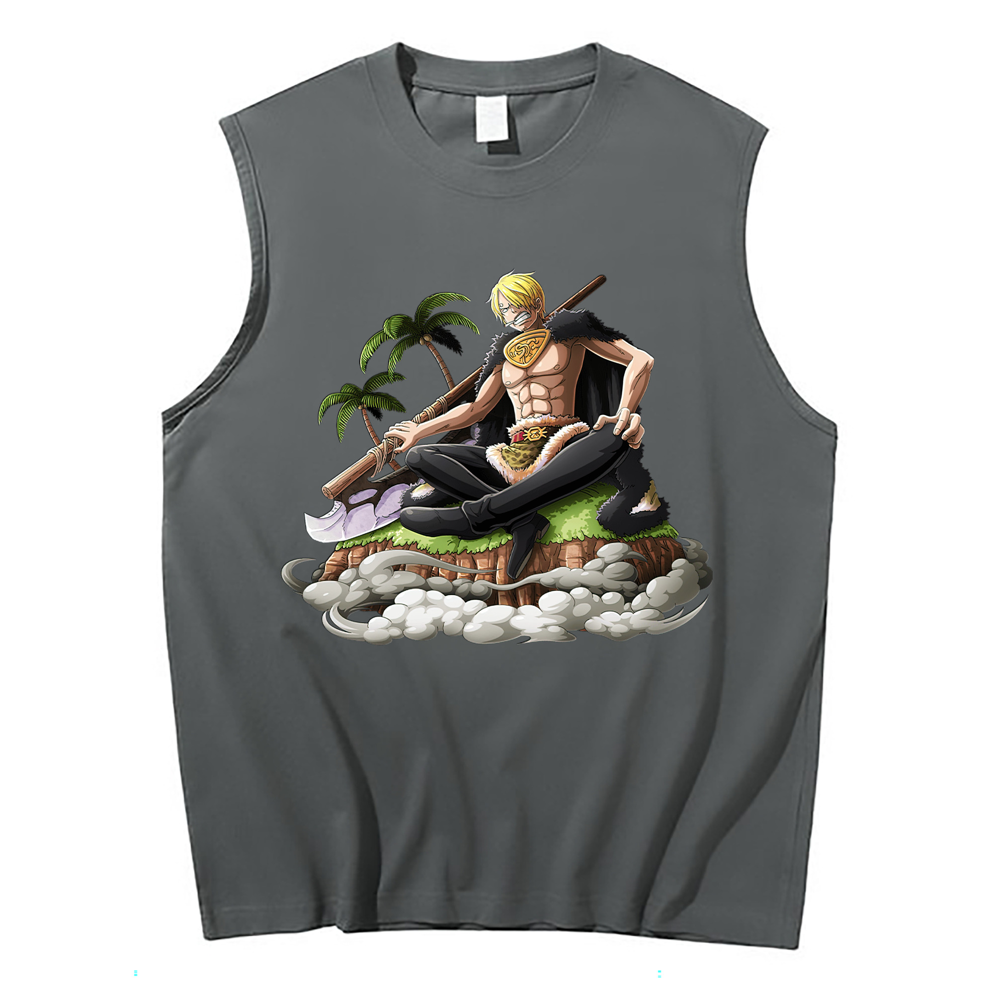 （画像用） ワンピース サンジ ONE PIECE Sanji コットン100％タンクトップ（フロントプリント）